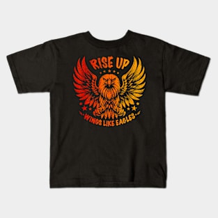 Flying Eagle with Slogans and Stars Kids T-Shirt